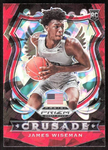 2020-21 8618E Panini Prizm Draft Picks CRUSADE RED ICE PRIZM James Wiseman