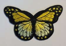Yellow Monarch Butterfly Patch Iron-On/Sew-On Patch Embroidered Applique, 3"