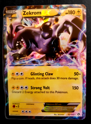 Zekrom EX Ultra Rare 52/113 BW Legendary Treasures Pokemon Card NM Holo 2013