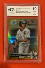 2017 Bowman Draft Chrome Blake Rutherford Gold Refractor #11/50 BCCG 10 Chicago 