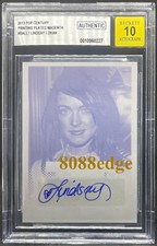 2013 POP CENTURY PRINT PLATE AUTO: LINDSAY LOHAN #1/1 AUTOGRAPH "MEAN GIRLS" BAS