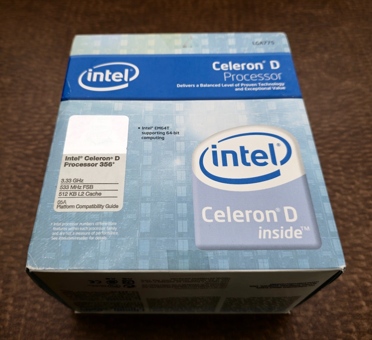 New Intel Celeron D Processor 356 3.33Ghz 533 Mhz FSB 512 KB L2