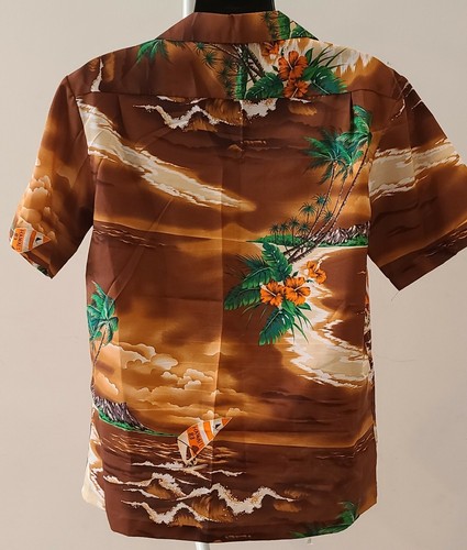 Camisa ALOHA Hawaiana Años 80 De Colección Crucero Velero Surfista ~ Para Hombre Talla Grande - Imagen 7 de 8