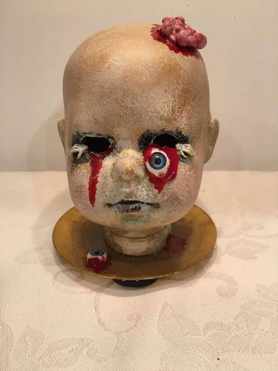 Scary Creepy Doll Head With Loose Eyes