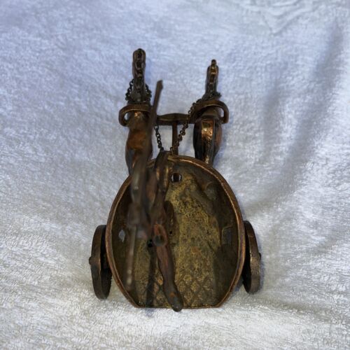 SOLID BRASS CHARIOT & HORSES ORNAMENT/FIGURINE - Picture 4 of 7