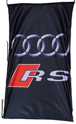 AUDI-FLAG RS BLACK VERTICAL BANNER 5 X 3 FT 150 X 90 CM