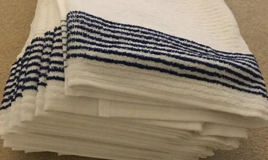 Towel 44&rdquo; X 22&rdquo; White/blue Stripes Authentic Wincraft Super Gym