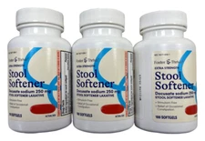 F&T Stool Softener Docusate HIGH DOSE 250 mg 100 Softgels ( 3 pack ) --