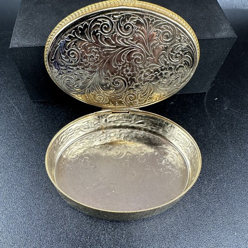 Vintage Limoges Pille Schmuck Box Porzellan Kobaltblau Gold Werbes Paar scharniert - Bild 2 von 15