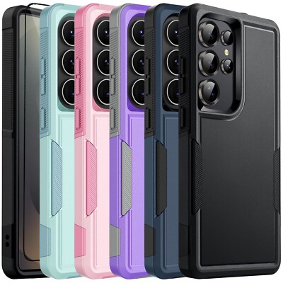 For Samsung Galaxy S25 Ultra S25 Plus S25 Case Rugged Cover + Screen Protector