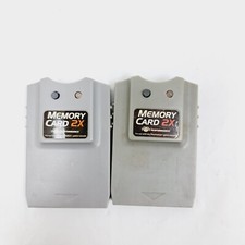 Lot Of 2 Sony PlayStation PS1 Memory Card Grey Performance 2X P-112E