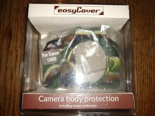 Nuova custodia fotocamera EasyCover Canon 1300D silicone mimetico con protezione schermo