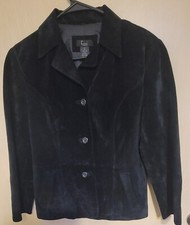 Frenchi Suede Leather Jacket Coat Womens Lg Business Career Capsule Classic