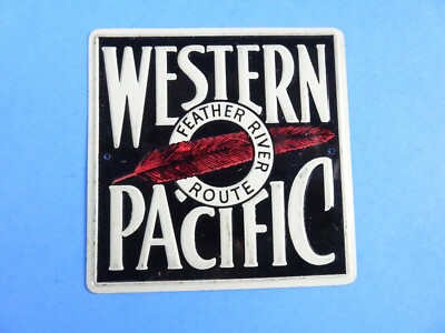 Western Pacific Railroad Post Müsli Blechschild Feather River Vintage 50er Jahre