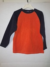 Gap YOUTH Orange And Navy Long Sleeve Fleece Pullover Xl