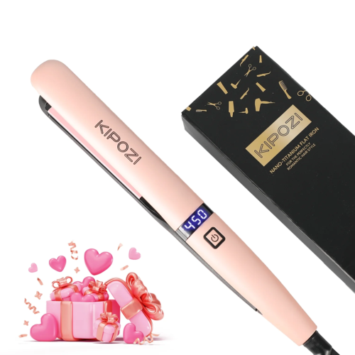 1" 2in1 Iron Hair Straightener & Curler, Fast Heat Titanium, Pink Styling Tool