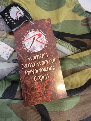 Rothco Women's Woodland Camouflage Workout Capris Pants, Size M, Spandex, NWT - Picture 3 of 8