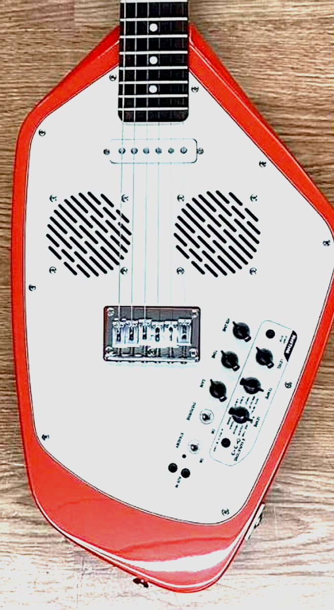 VOX APACHE-2 Phantom Guitar Salmon Red Built-in Speaker Battery