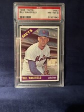 1966 Topps Baseball #443 Bill Wakefield  *Mets* PSA 8 NM-MT