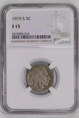 1919-S BUFFALO NICKEL NGC F15