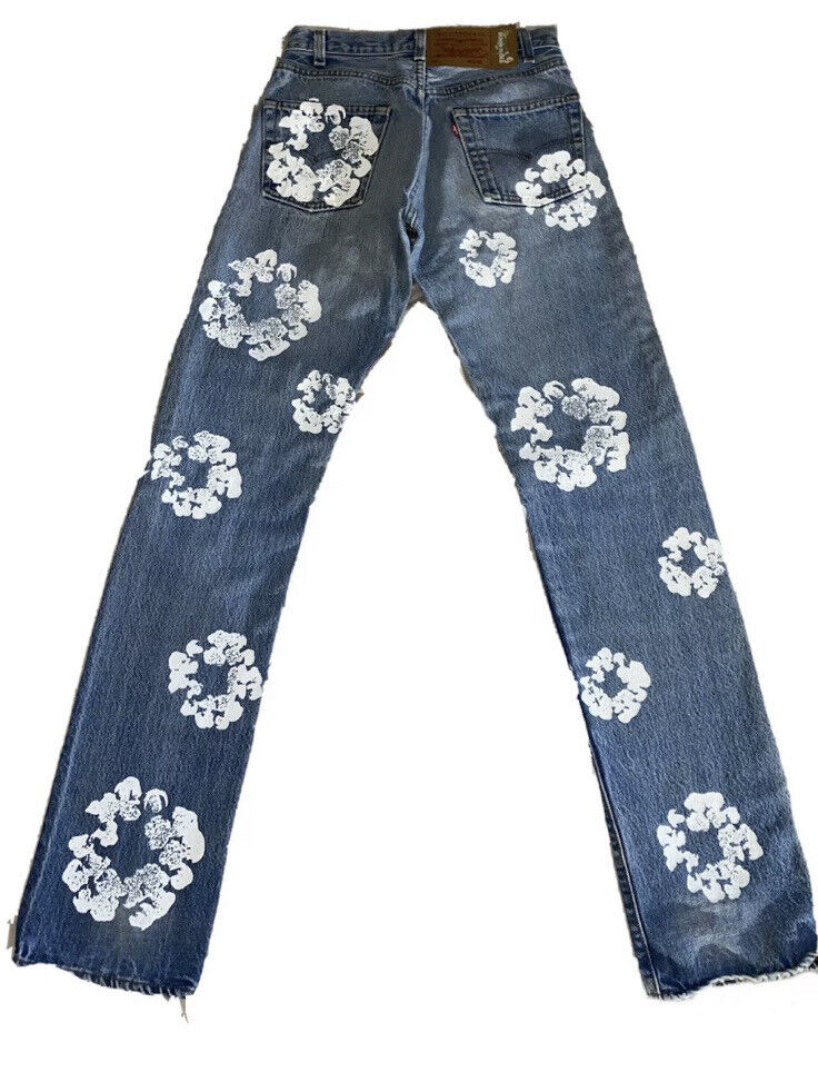 DENIM TEARS X LEVIS Cotton Wreath Light Wash Jeans | eBay