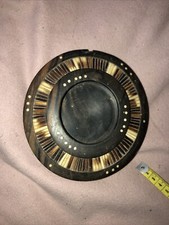Small Antique Wood And Quill Bowl With Bovine Bone Inlay c. 1930's