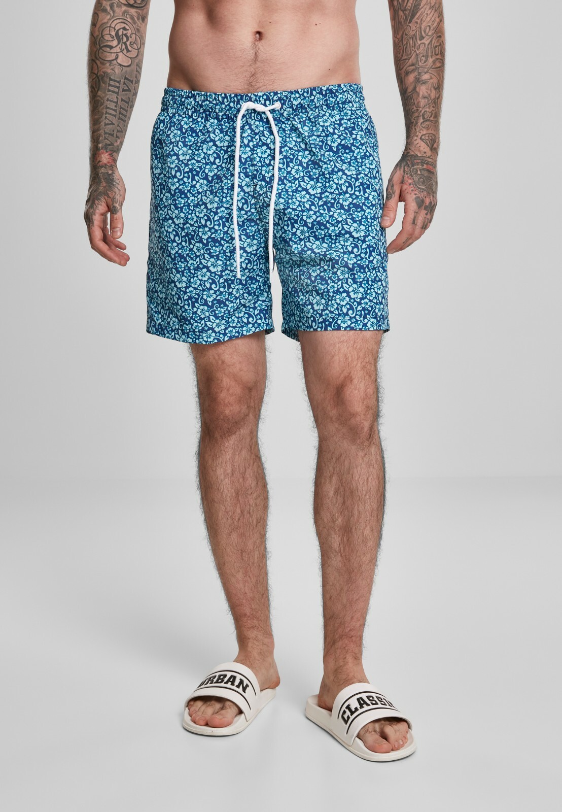 Urban Classics Traje Pantalones Cortos de Baño Hombre Mar Piscina Floral Marina