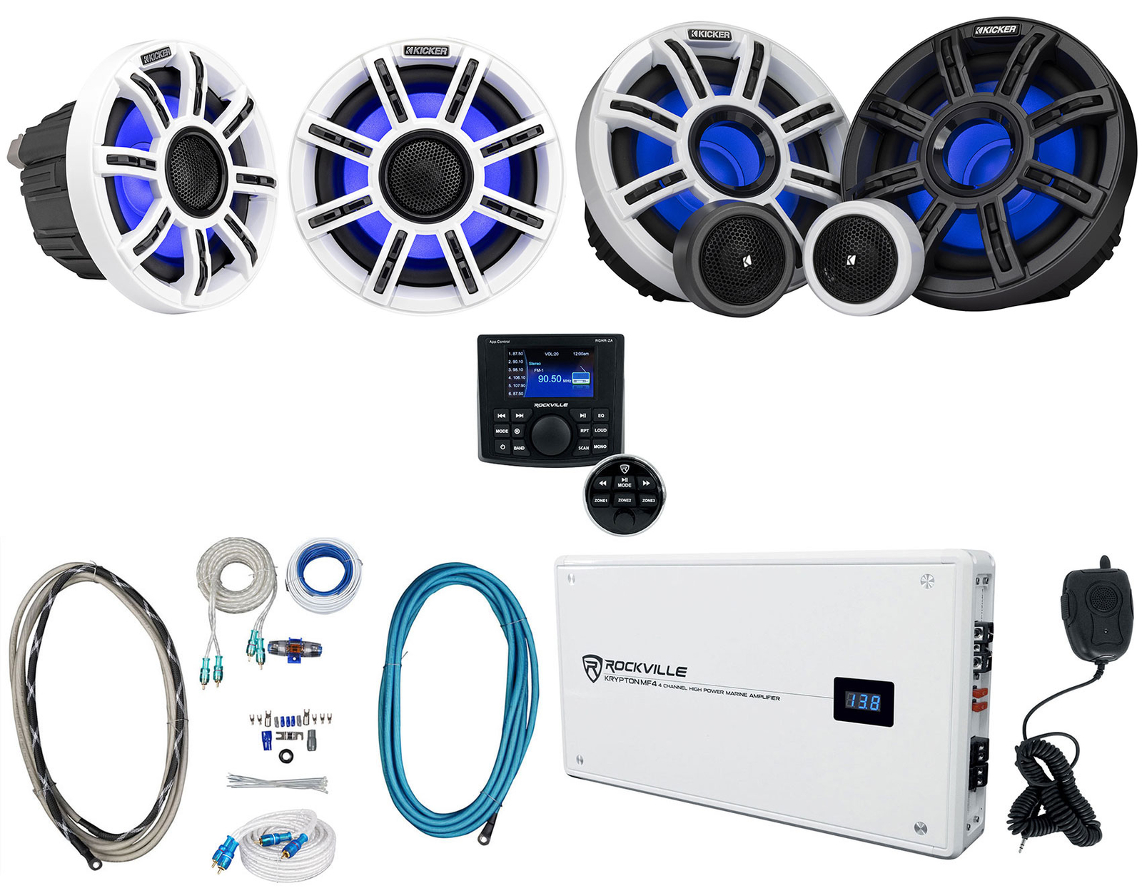 2 Морские колонки KICKER 51MSC65 MSC65 65Компонентные колонкиУсилительРесивер 172390₽