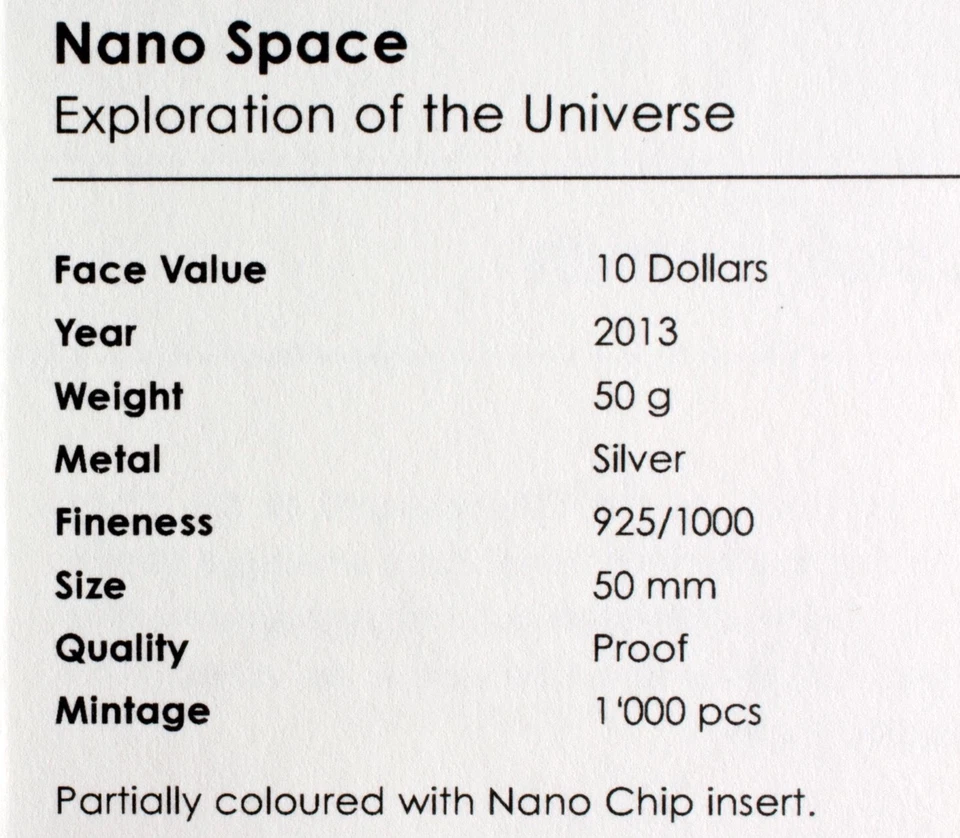 2013 $10 Cook Islands Nano Space PCGS NGC PR70 Silver Coin w/ Nano Chip bullion - Image 3 of 4