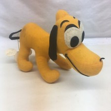 Vintage Walt Disney Productions Pluto Stuffed Animal - Error Tag