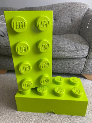 2x Lego große Aufbewahrungsbox stapelbar 4 x 2 Noppensteine 50 x 25 x 18 cm - limettengrün