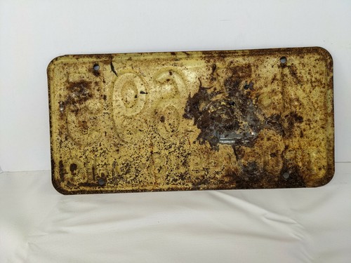 Set of Vintage Rustic Yellow 1948 Ohio Farm Truck License Plate Tag 4 Z 695 - Picture 4 of 4