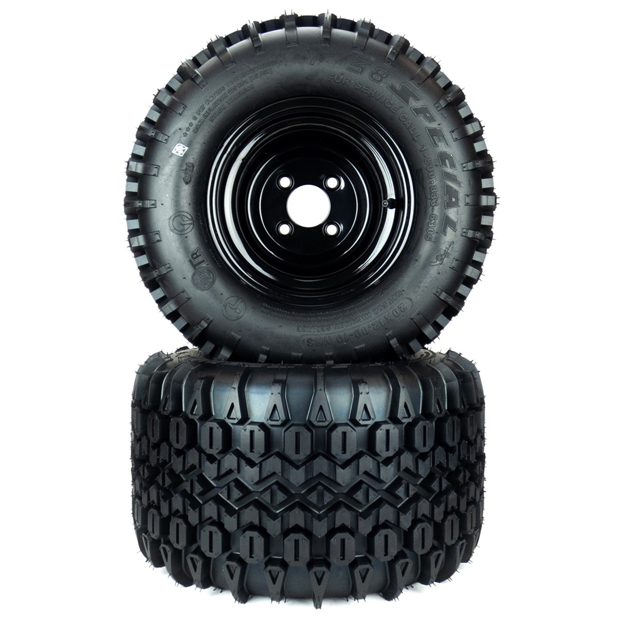 2) Aggressive Tire Assemblies 20x12.00-10 Gravely Ariens ZT XL 60