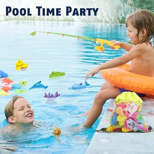 Juego Magnético Pesca Piscina Juguetes para Niños - Mesa de Agua 30 Peces 2 Jugadores - Imagen 5 de 7