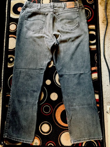Vintage Lee Mens Jeans Black Denim Faded Waist 38 Length 32 (Tag 40/32) Vtg - Picture 3 of 7