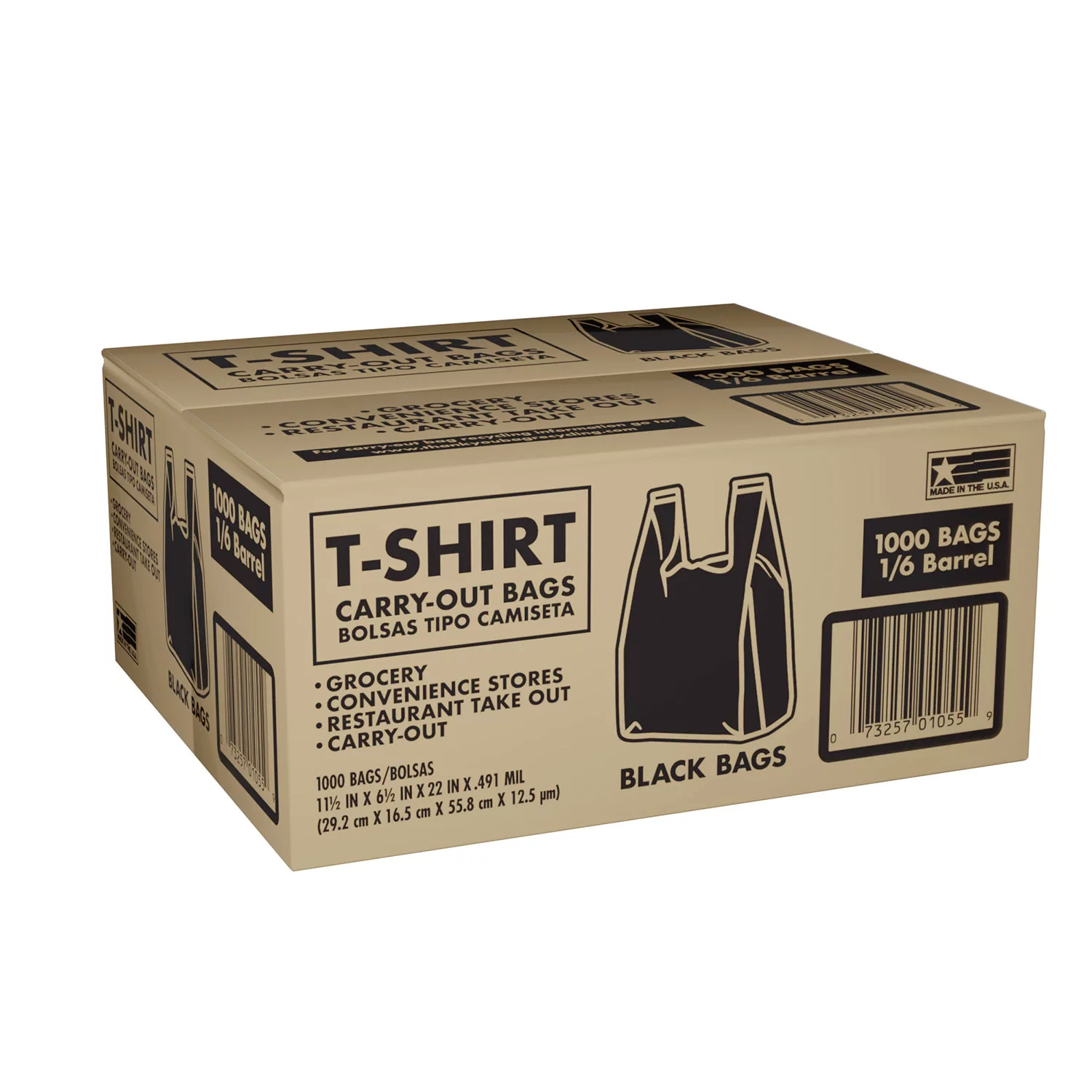 Black TShirt Carryout Bags, 11.5" x 6.5" x 22" (1,000 ct.) eBay