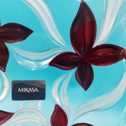 MIKASA Red Ruby Angelina Ruby Crystal Glass 11.25" Crystal Bowl Stunning - Picture 4 of 8