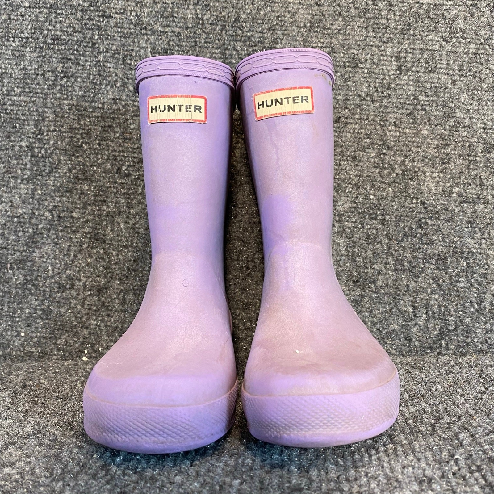 Hunter Rain Boots Purple Lavender Little Kids 9 UK 8 Mid Calf Rubber Classic-image