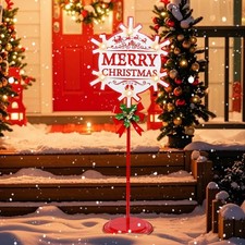 Christmas Porch Sign - Lighted Merry Christmas Sign Indoor Outdoor, 31 Inch M...