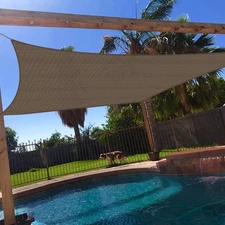 Brown Rectangle Sun Shade Sail Fabric Awning Top Canopy Patio Custom 2-16 FT