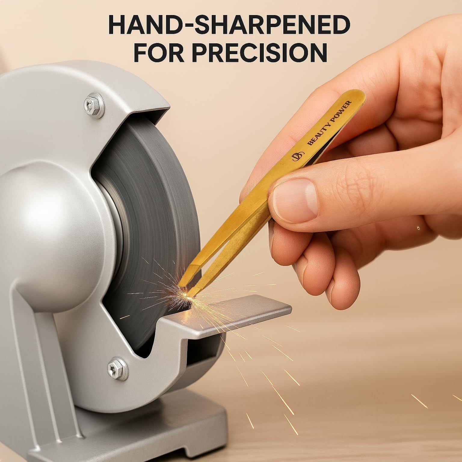 Professional Tweezers in Case - Slant, Durable Lightweight German Stainless S...