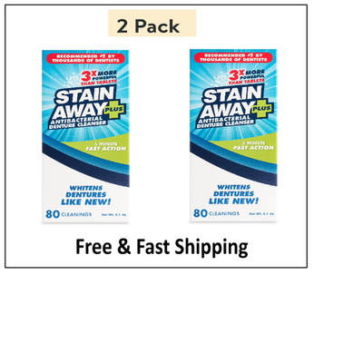 #ad Stain Away Plus Professional Strength Denture Cleanser 8.10 oz Enough for 2Pk $11.99