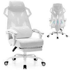 Computer Chair with Adjustable Footrest, Ergonomic Gaming Chair with Headrest...