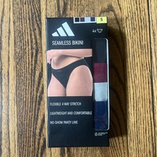 Women's Adidas 4 Pack Multicolor Seamless Bikini Underwear Size Small