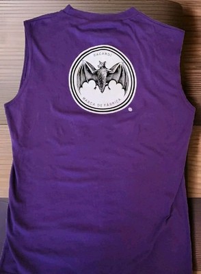 Bacardi Tank Top Sleeveless Purple Shirt Rum Fun Party Novelty BARTENDER Sz SM.