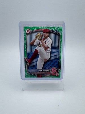 2025 Bowman Prospects Chen-Wei Lin Green Pattern #'d/99 St Louis Cards #BP-141