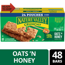 Crunchy Granola Bars, Oats 'N Honey, 48 Count, 35.76 Oz 24 Pouches 