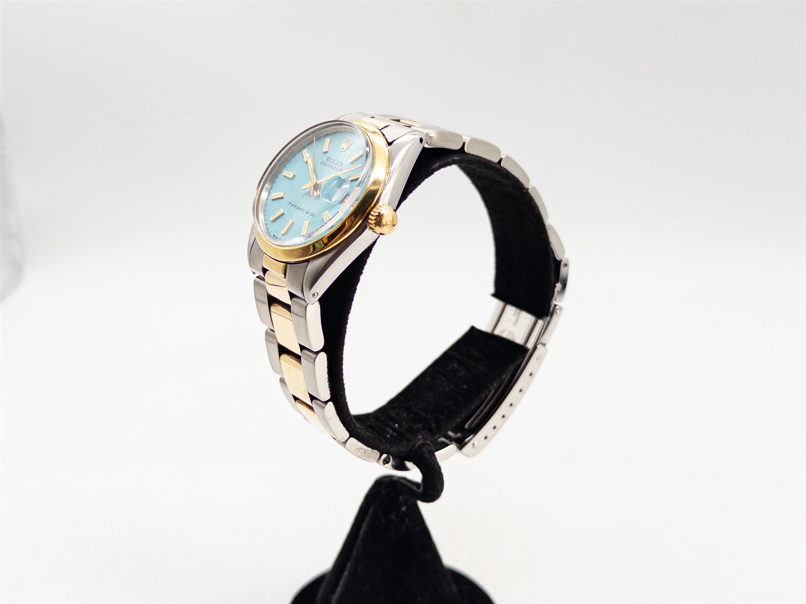 $14,000 ROLEX Tiffany & Co BLUE MIDSIZE 31mm REF 6824 18k Yellow Gold SS Watch image 2