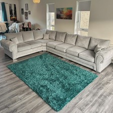 Brand New Luxury Verona Corner Sofa | Silver | 2c4. | FREE DELIVERY! 