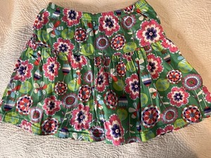 hanna andersson Green floral Skirt Skort size 130 (8)